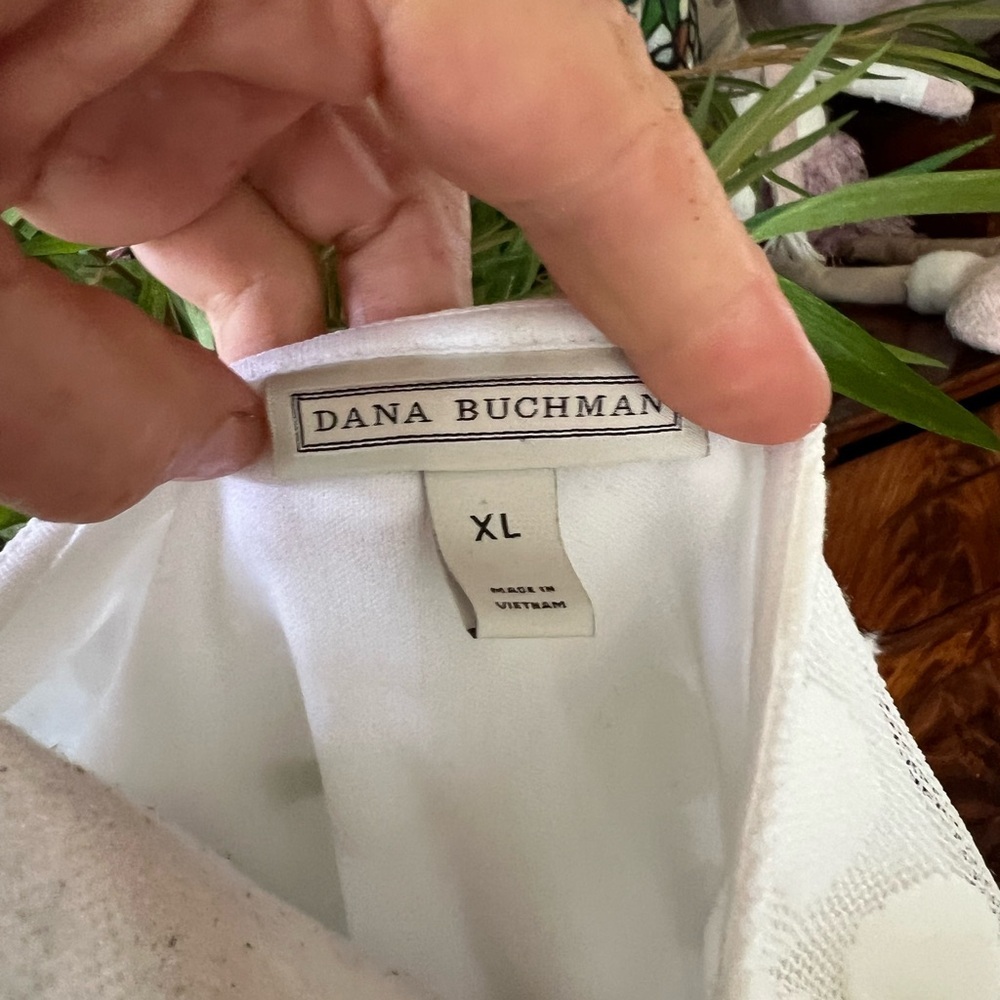 Dana Buchman lace tank top blouse, extra large white excellent condition - Picture 12 of 14
